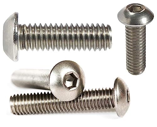 Image of M10 (10mm x 25mm) Marine Grade Button Head Screws Allen Socket Bolts A4 Stainless Steel Screws (Pack of 20) X04BC