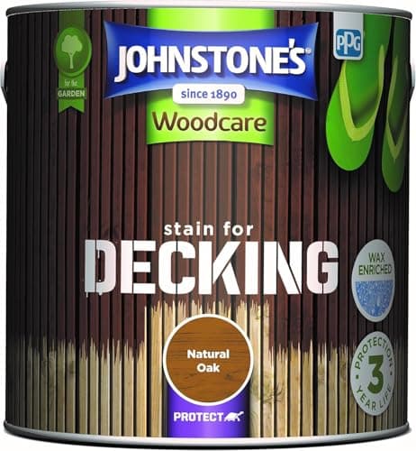 Image of Johnstone's Woodcare Stain for Decking - Natural Oak 2.5L