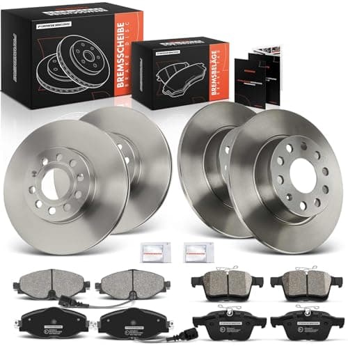 Image of Frankberg Brake Kit incl. 4x Brake Disc + 8x Brake Pad Front Rear Compatible with Golf VII 5G1 BE1 BE2 BQ1 Replace# JZW615301J, 5Q0698451C