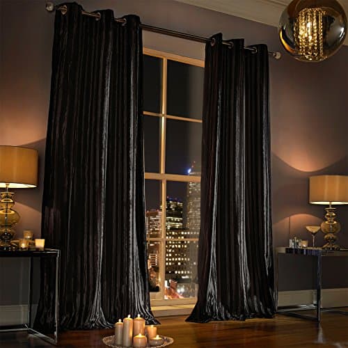 Image of Kylie Minogue Iliana Eyelet Lined Curtains, 66 x 54 inches - Black