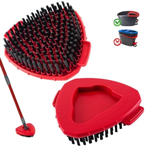 Image of 1 Pack Scrubbing Brush Head Compatible with Vileda Turbo, Rotating Scrubbing Brushes, Replacement Scrub Brush Head for 1 Tank, Triangular Stiff Brush Head for kitchen, tiles