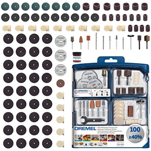 Image of Dremel 723 EZ SpeedClic Accessory Set - 100 Rotary Tool Accessories for Cutting, Carving, Sanding, Cleaning, Grinding, Polishing, Sharpening, 2615S723JA