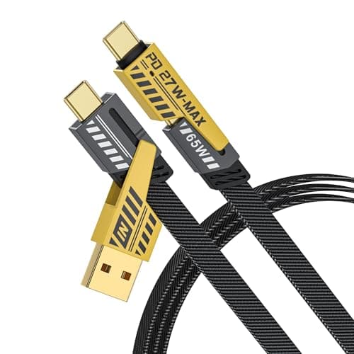 Image of NOHON 4 in 1 Multi Charger Cable: 4FT/1.2M Multiple Fast Charging Cable with USB A/USB C to Type C [65W] /PD [27W] Nylon Braided Charger Cord Compatible with iPhone Android Samsung Galaxy iPad MacBook