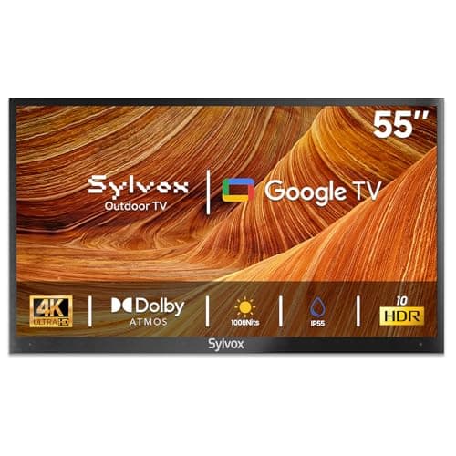 Image of SYLVOX Outdoor TV, 55 Inch Smart TV 4K UHD 1000 Nit Brightness, Waterproof Outdoor Television for Partial Sun, Ideal for Patio Backyard, Works with Google Assistant, Screen Cast (2024, Deck Pro 2.0)