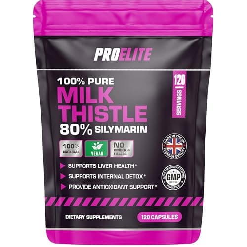 Image of Milk Thistle Capsules | 80% Silymarin | 120 Capsules | Vegan Supplement | Milk Thistle Tablets Alternative | Made in The UK