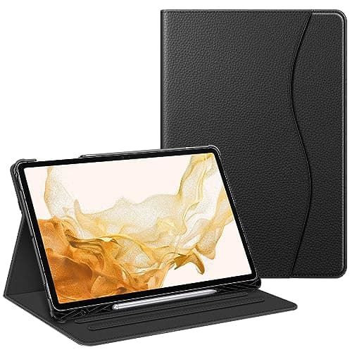Image of FINTIE Case for Samsung Galaxy Tab S7 FE 2021 / S7 Plus 2020 / S8 Plus 2022/12.4 inch Tablet with S Pen Holder, Multi-Angle Viewing Stand Cover with Pocket, Auto Sleep Wake, Black