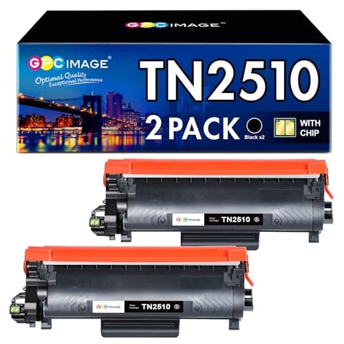 Image of GPC Image TN2510 TN-2510 Toner Cartridge Compatible for Brother TN 2510 for Brother DCP-L2627DWXL DCP-L2620DW HL-L2400DW HL-L2400DWE HL-L2445DW MFC-L2860DWE MFC-L2800DW MFC-L2835DW Printer(2 Black)