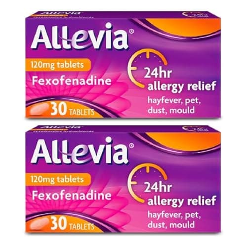 Image of Allevia Allergy Tablets | 120mg Fexofenadine | 24hr Relief Acts Within 1 Hour | Non-drowsy in Most People | Relieves Hayfever, Pet, Dust and Mould Allergies | 60 Tablets