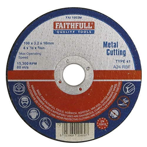 Image of Faithfull FAI1003M Metal Cutting Disc 100mm x 3.2 x 16