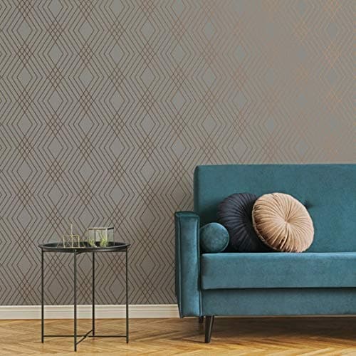 Image of Fine Décor FD42604 Shard Trellis Grey/Rose
