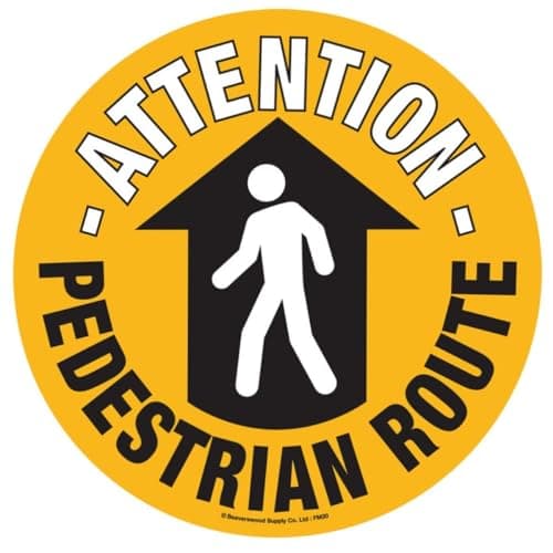 Image of Floor Graphic Markers - Floor Adhesive Sign, Warning Stickers, Safety Sign - 430mm dia. - Pedestrian Route