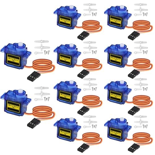 Image of 10pcs 9G Micro Servo Motor, Micro Servo Motor 9G, 9G Micro Servo Motor Kit for RC Robot Arm/Hand/Walking Helicopter Aeroplane Car Boat Control with Cable Mini Servos Arduino Project