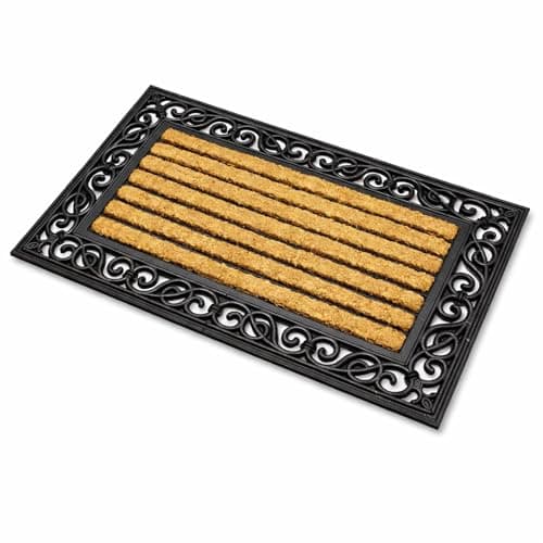 Image of EDS Tuff Scrape Doormat Outdoor 100% Coir with Rubber Backing Long Lasting Super Absorbent & Non-slip Doormats Removes Grass, Mud & Dirt KR (45 x 75 CM) (Pack of 1)