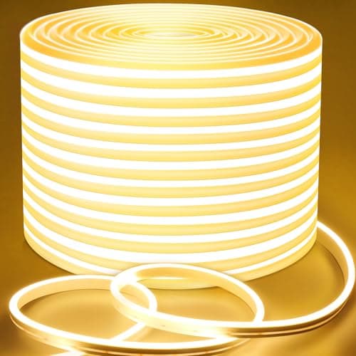 Image of Lamomo Outdoor LED Strip Light 10m,24V 3000K Dimmable LED Neon Rope Strips,Waterproof Silicone Flexible Warm White Strip Lights for Kitchen Bedroom Garden Outdoor Indoor Decoration