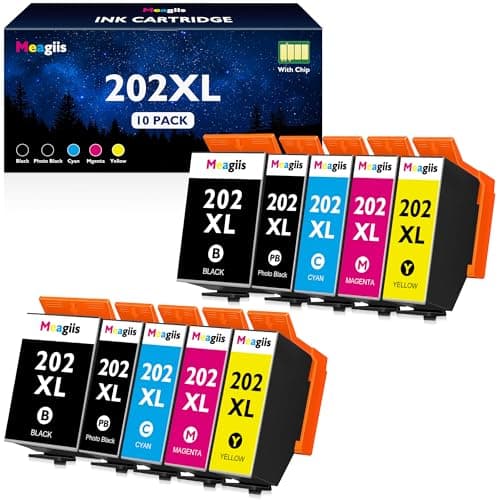 Image of Meagiis 202XL Ink Cartridges Replacement for Epson 202 XL Ink Cartridges Compatible for Epson Expression Premium XP-6100 XP-6105 XP-6000 XP-6005 (2 Black, 2 Photo Black, 2 Yellow, 2 Magenta, 2 Cyan)