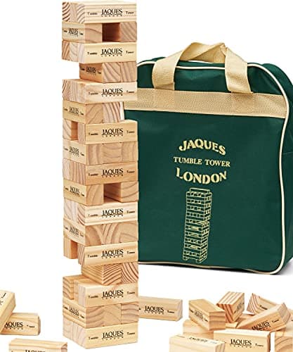 Image of Jaques of London Tumble Tower | Giant Garden Game | Outdoor Games for Adults and Kids | Wooden Tumbling Tower | Since 1795