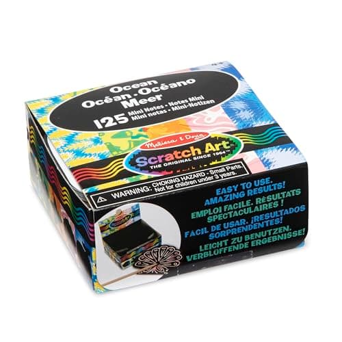 Image of Melissa & Doug Ocean Mini Notes, Scratch Art for Kids, Arts & Crafts for kids, Rainbow Scratch Art for Kids, 4+, Gift for Boy or Girl