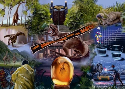 Image of Ravensburger Jurassic Park Classic Movie Poster 1000 Piece Jigsaw Puzzles for Adults and Kids Age 12 Years Up