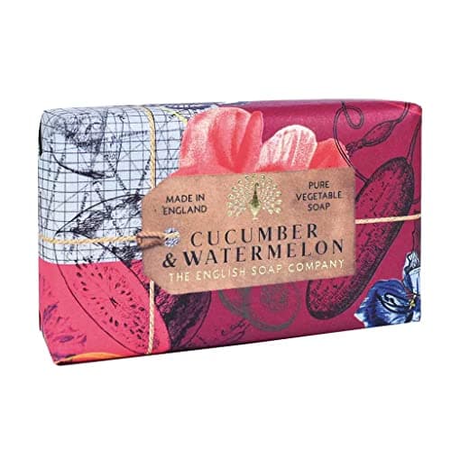 Image of The English Soap Company Cucumber & Watermelon Anniversary Collection Wrapped Soap Bar 190g