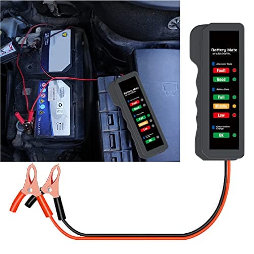 Image of Car Battery Tester 12V Battery Load Checker Analyzer,Alternator Charging Tester with LED Indicator Light for 12V Vehicle/RV/Boat/Motorcycle