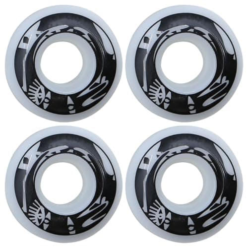 Image of Ludom 4-Piece 54mm 78-85A PU Skateboard Replacement Wheels White with Pattern