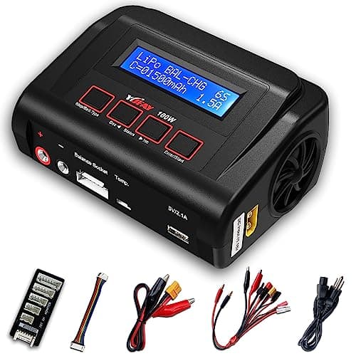 Image of YUFAY RC Battery Charger AC/DC 100W Lipo Charger Lipo Battery Charger for 2S 3S-6S 7.4v 11.1v Lipo Battery Packs with TRX/Alligator Clip//XT60/T-Deans/Tamiya/JST/Futaba