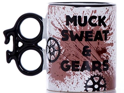 Image of Boxer Gifts Funny Cycling Gift Mug – Muck Sweat & Gears – Novelty Bike Gifts For Men Cyclists – Mountain Biking Presents