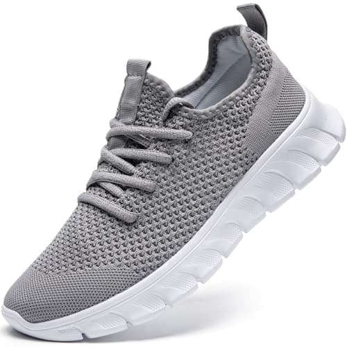 Image of Ladies Trainers Women Shoes Running Walking Tennis Breathable Lightweight Fitness Gym Sneakers Grey Size UK 5