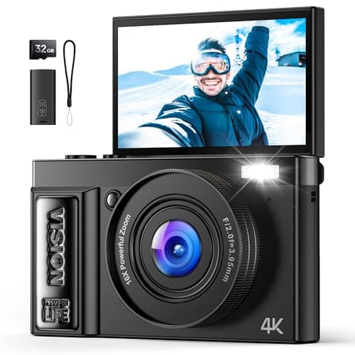 Image of Digital Camera 4K for Photography Vlogging: 64MP Cameras for Video - 16X Zoom Photo Camera Gifts for Teens Ages 8-18 - 180°Flip Screen Compact Cámara - Point and Shoot Digital Cameras for Youtube
