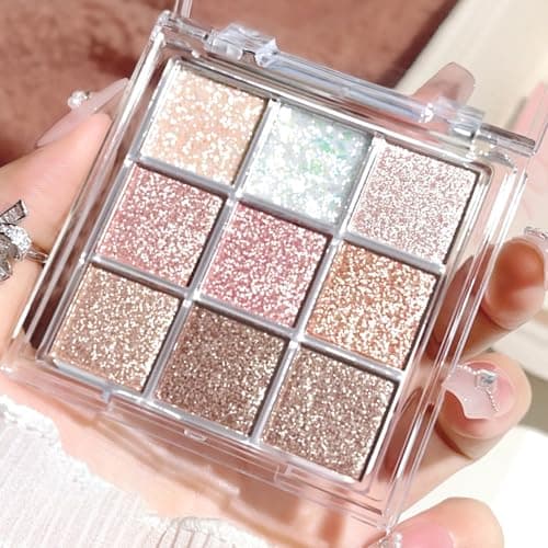 Image of Glitter Eyeshadow Palette for Women - Shimmer Makeup Palette with Natural Waterproof, Long-Lasting, Highly Pigmented Shades - Compact Travel Size