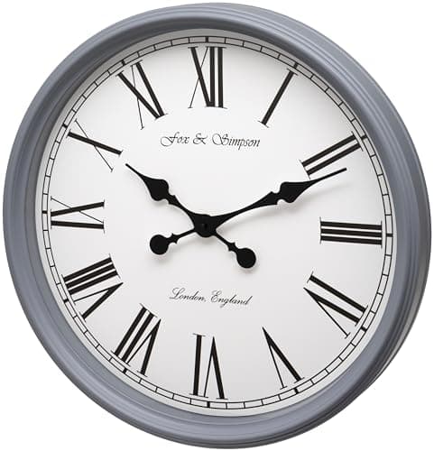 Image of Fox and Simpson Extra Large 50cm / 20-Inch Grand Central Station Wall Clock in Grey