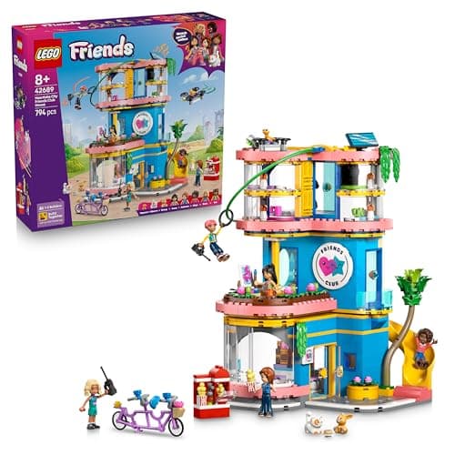 Image of LEGO Friends Heartlake City Friends Club House Toy - Miniature Set incl. 5 Mini Dolls, 3 Pet Animal Figures incl. Toy Cat & Accessories - Birthday Gift for 8+ Year Old Girls - 42689