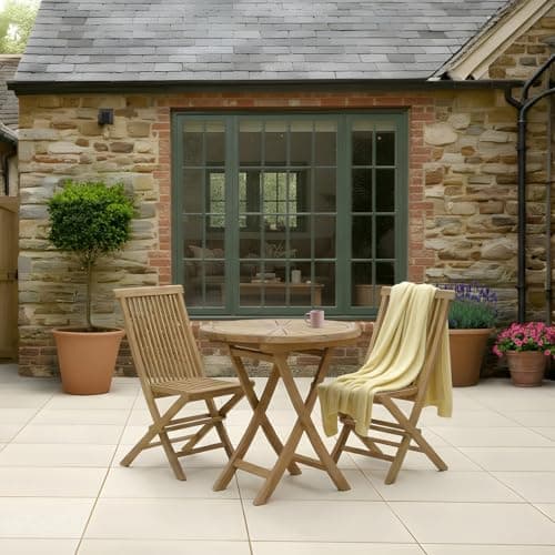 Image of CHARLES BENTLEY Teak Wooden, Pair of Folding Timber Chairs, Foldable, Garden Seats, Outdoor Furniture, Easy To Fold, Lightweight, Classic Design, Sustainable Materials, Compact (89x46x40cm)