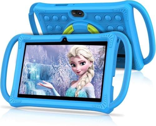 Image of VASOUN Kids Tablet 7 inch, Android 13 Tablet for Kids, Toddler Tablets with Shockproof Case, 4GB(2+2) RAM 32GB ROM, Parental Control, GMS Certified WiFi Dual Camera with Eye Protection (Blue)