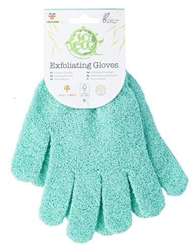 Image of So Eco White Exfoliating Gloves - Textured Mitts for Smoother Skin, Reducing Acne & Ingrown Hairs, Made from Recycled Polyester Blend, Vegan & Cruelty-Free