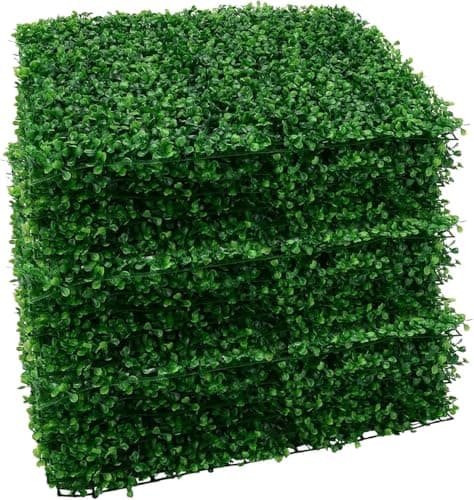 Image of M.J COMFY-LIFE 18Pcs Artificial Hedge Plant Panels 60 x 40cm Grass Plant Wall Panels Green Privacy Living Wall Fence Screening Home Garden Spring Leaf Backdrop for Indoor Outdoor