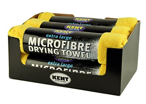 Image of Kent Q6100AZ Car Care Microfibre Drying Towels, XL Size, Yellow, Pack of 6