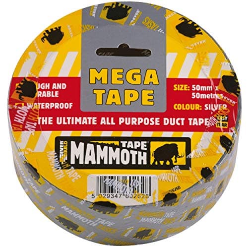 Image of Everbuild Mammoth Mega All-Purpose Duct Tape – Waterproof – Easy-Tear – Interior And Exterior Use – Silver – 50mm x 50m