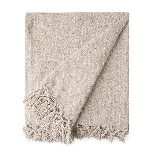 Image of Emma Barclay Throw Blanket For Sofas Bed Extra Large Soft Chenille Throws For Settees In Dove Grey Throw Fleece Blankets - Darcy Collection 50" x 60" (127cm x 152cm) Dove Grey