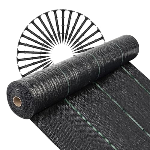 Image of Garden Mile 50m x 1m Heavy Duty Weed Control Fabric with 50 Pegs 100gsm Woven Weed Suppressant Garden Membrane for Weed Prevention, Landscaping, Gravel, Artificial Grass, Driveways & Outdoor Use