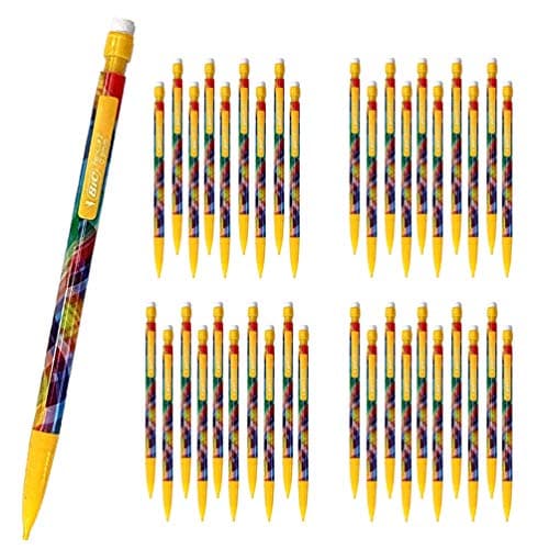 Image of 40 x BIC Matic Mechanical Pencils #2 with Eraser, HB, 0.9mm Lead, Yellow Tween Barrel (OEM Packed - Non-Retail Packaging)