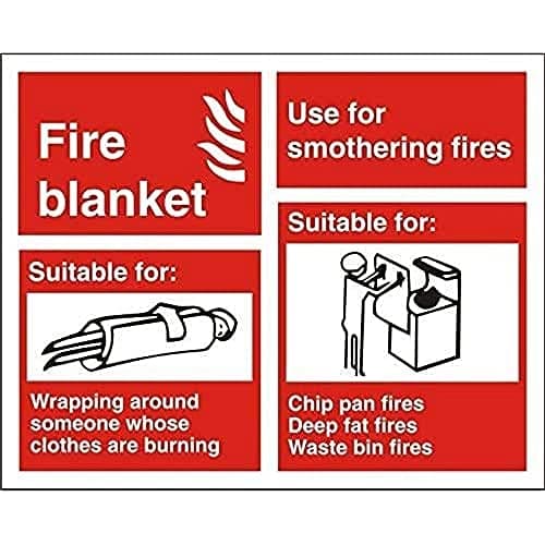 Image of Seco Fire Blanket - Explanation Chart Sign, 150mm x 120mm - 1mm Semi Rigid Plastic