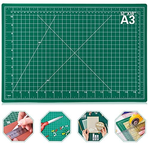 Image of Self Healing Sewing Mat, Anezus 12" x 18" Rotary Cutting Mat Double Sided 5-Ply Craft Cutting Board for Sewing Crafts Hobby Fabric Precision Scrapbooking Project