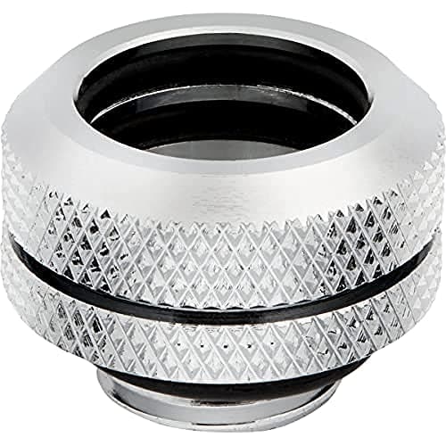 Image of Corsair Hydro X Series XF Hardline 14mm OD Fittings, Four Pack (G1/4 Inch BSPP Port Threads, Solid Brass Durability, Double O-Ring Design, Compatible with Additional Hydro X Adapters) Chrome