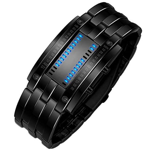 Image of Bracelet Digital Sport Luxury Men's Steel Watches Date LED Stainless Men's Watch Watch Bracelet for Women (Black, One Size)