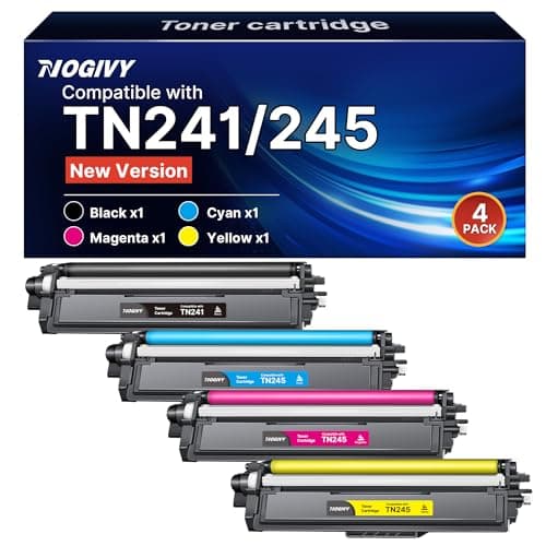 Image of NOGIVY TN241/245 Toner Compatible with Brother TN241 TN245 TN-241 Toner for Toner Brother DCP 9022CDW MFC-9332CDW MFC 9142CDN MFC 9332CDW HL-3152CDW HL-3142CDW (Black Cyan Yellow Magenta, Pack of 4)