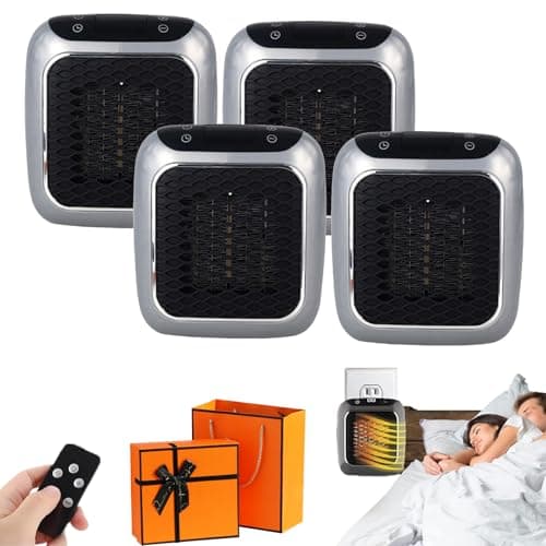 Image of Heatflash Heater, 4Pc Heatflash Ceramic Wall Heater Plug In, Heat Flash Mini Electric Heater With Remote, Ptc Heating Element, Rapid Heating In 3 Seconds, Electric Low Energy Quiet (Gray, 4Pc)