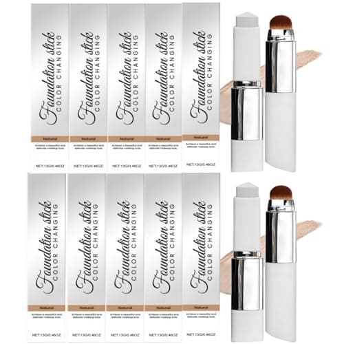 Image of 2-in-1 Foundation Foundation with Brush, Long-lasting, for Normal to Dry and Combination Skin (Ivory White) Luminous Natural Finish,