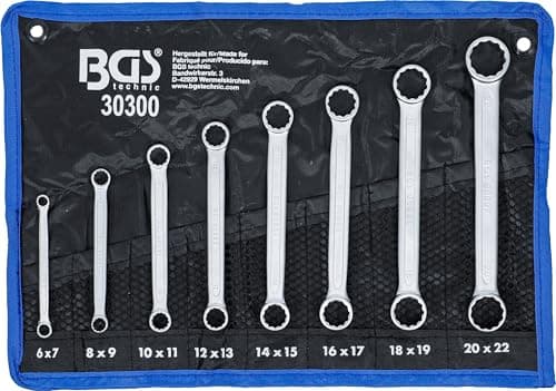 Image of BGS 30300 | Double Ring Spanner Set | extra flat | 6 - 22 mm | 8 pcs.