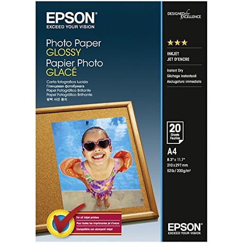 Image of Epson Default Category A4 Glossy Photo Paper, White, 20 Sheets